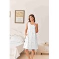 thumbnail image 3 of Ekouaer Womens Cotton Nightgown Sleeveless Night Gown Cooling Nightshirts Organic Cotton Dress with Pockets, 3 of 6