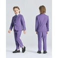 thumbnail image 4 of Boys 5 Piece Slim Fit Suit Set, Solid Formal Dresswear of Jacket Vest Pants Shirt and Tie, 4 of 12