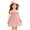 Pink, variant on Girls Ribbed Knit Puff Long Sleeve Dress Pullover Crew Neck Casual Straight Knee Length Skirt Matching Color Crossbody Bag White 2-3 Years