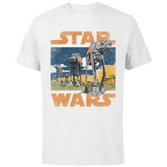 Star Wars AT-AT Walkers Vintage - Short Sleeve Cotton T-Shirt for Adults - Customized-White