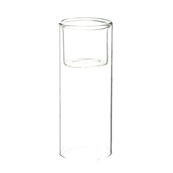 WGV Clear Cylinder Raised Votive Candle Holder - 2" Wide x 6" Height, Good quality, Heavy Weighted Base - 1 Pc