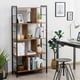 thumbnail image 3 of Costway Librería con 5 repisas, estante librería en estilo industrial de metal, estante con mucho espacio, estante con separadores, estante multifuncional para casa, oficina, marrón rústico, 3 of 4