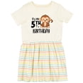 thumbnail image 3 of Inktastic Monkey Its My 5th Birthday Girls Toddler Dress, 3 of 5