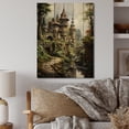 thumbnail image 2 of Designart "Retreat Earthy Castles Rustic wall art II" Cityscapes Print on Natural Pine Wood, 2 of 5