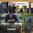 thumbnail image 6 of HISDERN Stripe Tie Mens Ties and Pocket Square Set Classic 3.4'' Silk Formal Striped Necktie, 6 of 8