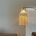 thumbnail image 7 of JVBTVB Bohemian Macrame Lamp Shade – Handcrafted Natural Cotton Rope Pendant Light Cover for Living Room Bedroom Nursery Office, 30x80cm White Boho Ceiling Lamp Decor, 7 of 7