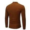 thumbnail image 3 of Long Sleeve Shirts for Men George Winter High-neck Solid Color Slim Bottoming Shirt Coffee 3XL, 3 of 4