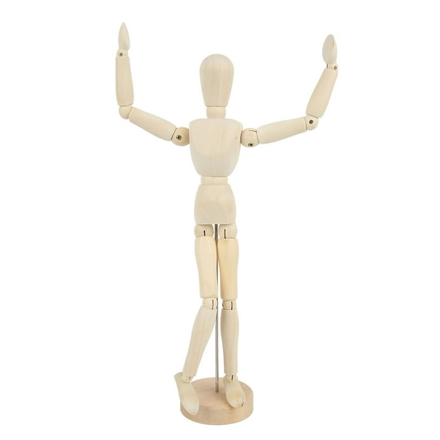 Maniquí de madera articulado con articulaciones flexibles, elegante y sencillo modelo artístico de 30 cm para decoración del hogar, accesorios fotográficos y juguetes de mesa.