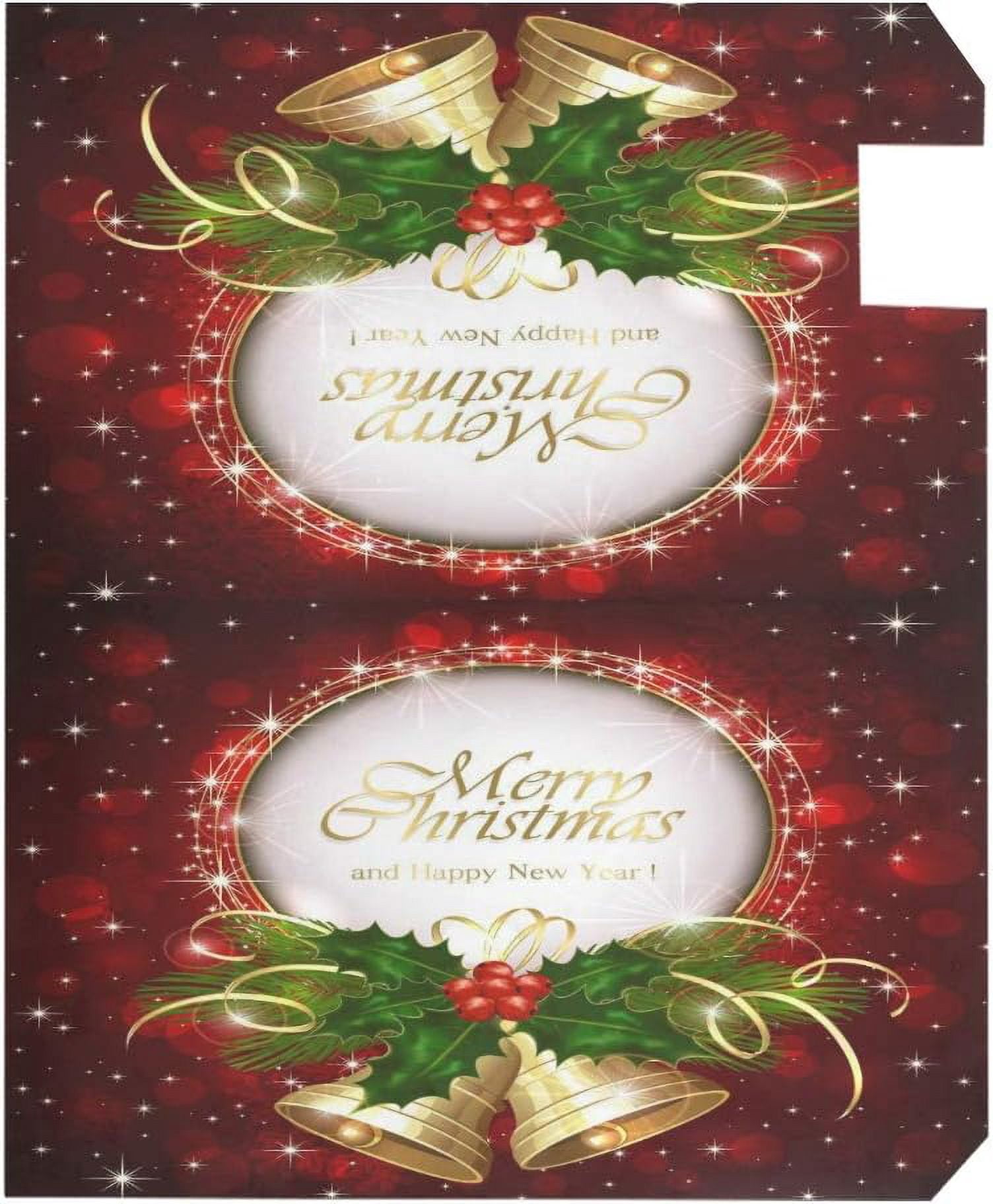 Christmas Bells and Holly Berries Magnetic Mailbox Cover Standard Size for Garden Yard Outdoor Decorations-18 x 20.8"