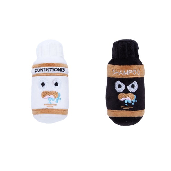 BARK Stuffed Plush Dog Toy - His & Hairs Shampoo