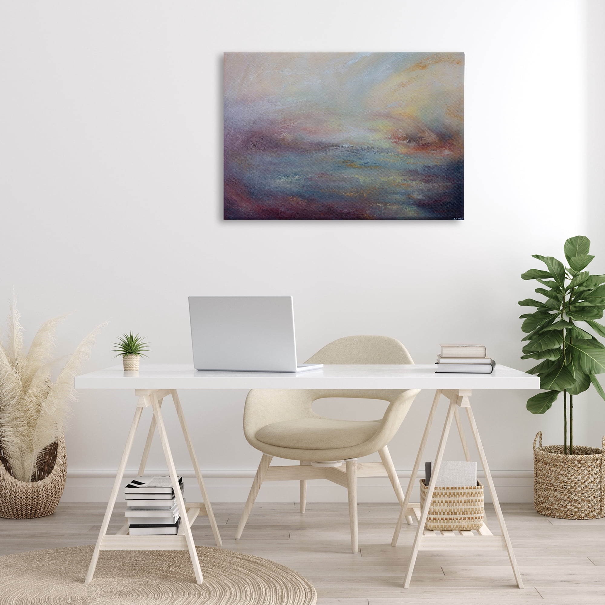 Stupell Industries Golden Hour Swirled Abstract Abstract Painting Wrapped Canvas Art Print Wall Art, 36 x 24