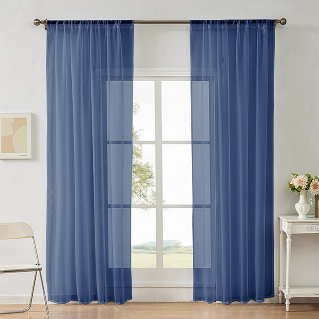 Solid Color Lightweight Sheer Curtains - Rod Pocket Style Translucent Curtains - Sheer Curtains For Living Room And Bedroom - Sheer Drapes