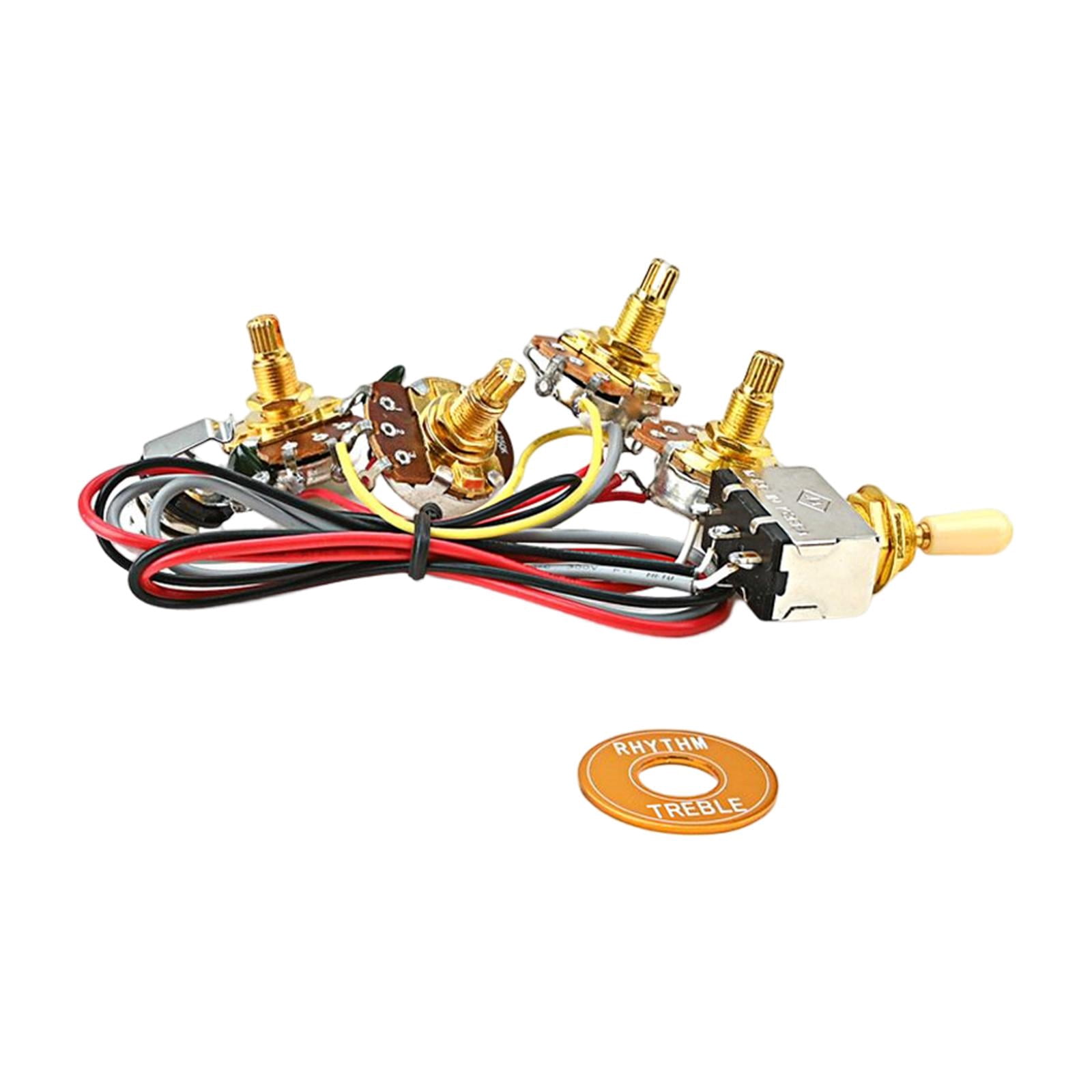 LeeQinersw Electric A250K+B250K Potentiometer Guitar Wiring Harness Complete Circuit Wiring