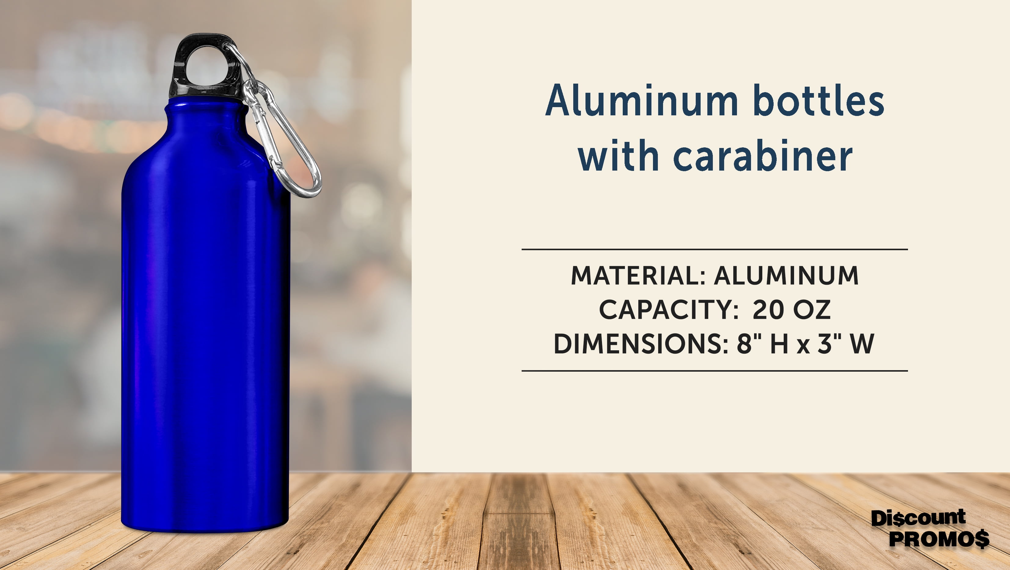 DISCOUNT PROMOS Aluminum Water Bottles with Carabiner 24 oz. Set of 10,  Bulk Pack - Perfect for Gym,…See more DISCOUNT PROMOS Aluminum Water  Bottles