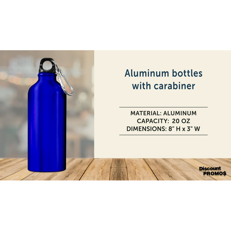 Promotional 20 oz Aluminum Water Bottle w/Carabiner $9.47