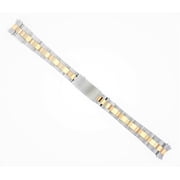 13MM 14K GOLD TWO TONE OYSTER WATCH BAND, Multicolor, Silver Buckle, Compatible With 26MM ROLEX DATEJUST 6916 6917 69173