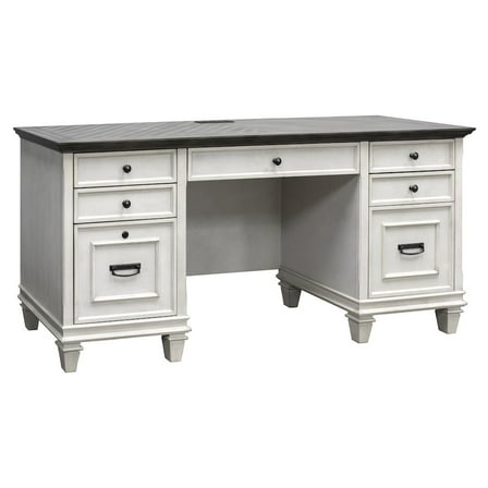 Martin Furniture Hartford Wood Credenza Office Desk Writing Table White