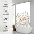 thumbnail image 2 of Decoreagy Extra Long Shower Curtain 84 inch Length, Beige Elegant Chic Floral Botanical Shower Curtain Set for Bathroom, Water Resistant Polyester Fabric Machine Washable, 2 of 14