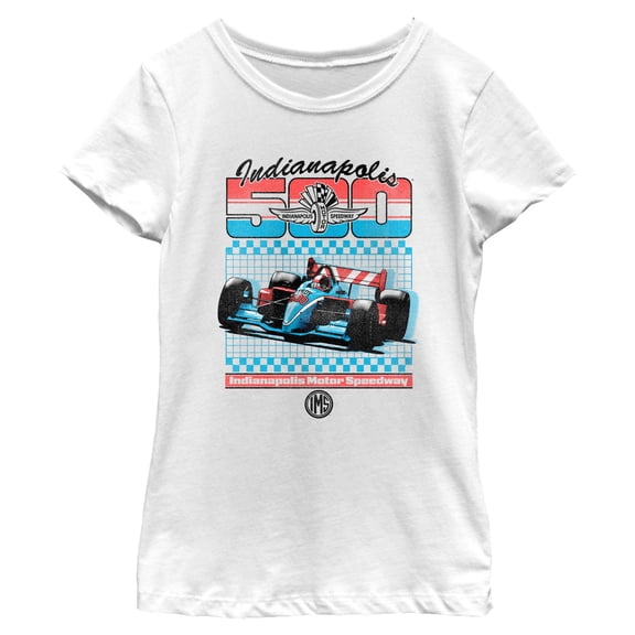 Girls Indy 500 Retro Sport Classic Car T Shirt