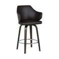 thumbnail image 2 of Camden 30" Mid-Century Brown Faux Leather Bar Stool, 2 of 6