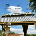 thumbnail image 5 of Domi Outdoor Living 14’x24’ Hardtop Gazebo with Wooden Coated Aluminum Frame, Galvanized Steel Double Roof, Curtains & Netting for Patio, Deck & Lawn,Wood Looking, 5 of 7