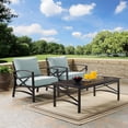 thumbnail image 2 of Crosley Furniture Kaplan 3 Pc Outdoor Seating Set With Mist Cushion - Two Outdoor Chairs, Coffee Table, 2 of 8