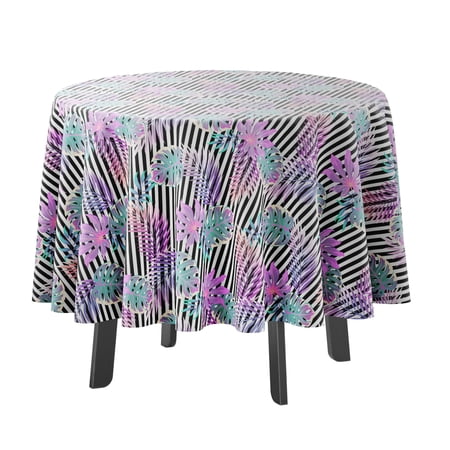 Vargottam Indoor/OutdoorRoundTablecloth 58 InchRoundTablecloth Waterproof PatioTableCloths- Spring/SummerTableCovers for Backyard CircularTable/BBQs/Picnic -Multicolor
