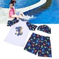 thumbnail image 4 of Trajes De Baño De Dos Piezas Para Niños, Conjuntos De Trajes De Baño De Manga Corta Para Niños, Traje De Baño Con Sombrero Para El Sol Para Piscina, Playa, Patrón De, 4 of 7