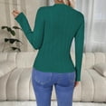 thumbnail image 4 of Yangnuo Womens Casual Solid Color Tight Crew Neck Comfy Sweaters 2025 Fall Winter Women Fashionable Round-neck Solid-color Long-sleeved Sweater Top, 4 of 5