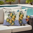 thumbnail image 4 of Vintage Lemons Outdoor Pillow Covers Pack of 2 Fruit Leaves Art Beige Blue Geometric Pattern Waterproof Throw Pillow Covers Decorative Cushion Cases for Patio Garden Tent Balcony Couch 18x18 inch, 4 of 9