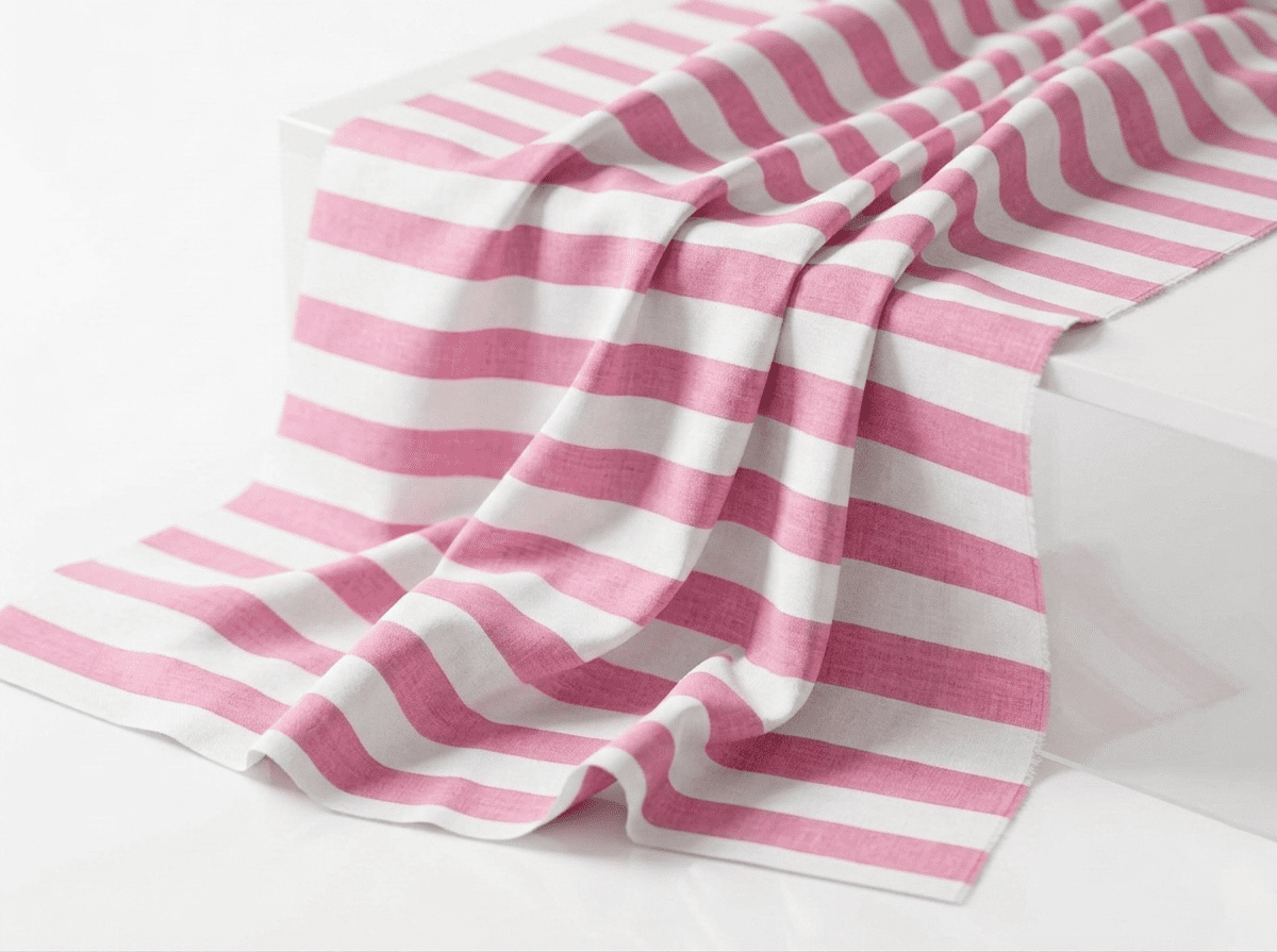 Sedona Designz 60" Wide Pink/White 1" Stripe Poly-Cotton Broadcloth Fabric 5 Yards – Lightweight Woven Fabric for Apparel, Crafts, Décor, Table Covers & Sewing Projects