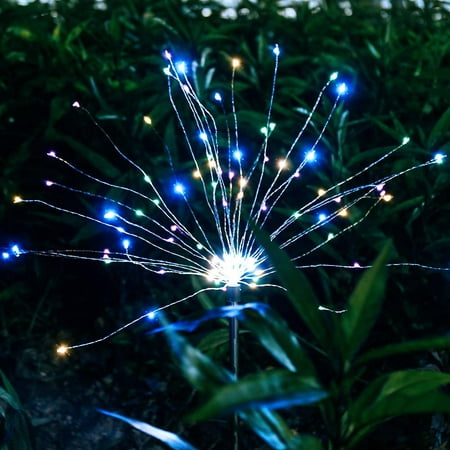 EpicGadget Solar Firework Light, 105 LED Multi Color Outdoor Firework Solar Garden Decorative Lights for Walkway Pathway Backyard Christmas Decoration Parties (2