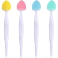 thumbnail image 1 of Mxxipp 4 cepillos exfoliantes de labios de silicona con forma de corazón, cepillos exfoliantes de labios, herramienta de limpieza de labios de doble cara, exfoliante, herramienta para eliminar la piel, 1 of 1