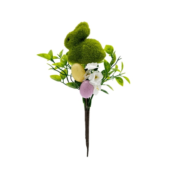 Tiitstoy Easter Decorations, Moss Bunny Shaped Topiary Trees with Ground Spike, Artificial Moss Rabbit Topiary Branches for Easter Party Indoor Outdoor