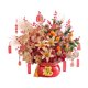 thumbnail image 2 of Bonsái artificial para decoración de año chino, arreglo floral creativo, cubo de flores falsas para bendición, para hotel, boda y fiesta. Rojo, 2 of 8