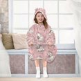 thumbnail image 7 of Wearable Blanket with Sleeves and Pocket Oversized Hooded Sweatshirt 3-14 YR Dogs Wearing Bows L, 7 of 7