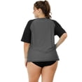 thumbnail image 6 of Charmo Women Plus Size Rash Guard Short Sleeve Swim Shirt Rashguard Swimwear Top, 6 of 6