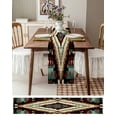 thumbnail image 3 of Rustic Southwest Table Runner-Cotton Linen- 72 Inch Holiday Dresser Scarves, Rustic Tribal Patterns Aztec Boho Tablerunner for Kitchen Coffee/Dining Bedroom Home Living Room Dinner Scarf Décor 13x72, 3 of 9