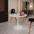 thumbnail image 2 of Velets Tulip Mid Century Modern Dining Table/Coffee Table with Round Top & Pedestal Base, Functional Table for Dining Room & Living Room - Perfect for Breakfast Nooks & Kitchens (White, 32"), 2 of 5