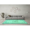 thumbnail image 3 of Ahgly Company Indoor Rectangle Medallion Turquoise Blue Traditional Area Rugs, 2' x 4', 3 of 4