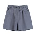 thumbnail image 3 of Women Shorts Summer Women Shorts Elastic High Waist Loose Drawstring Sport Above Knee Length Pockets Jogging Homewear Short Pants Pajama Shorts Women, 3 of 8