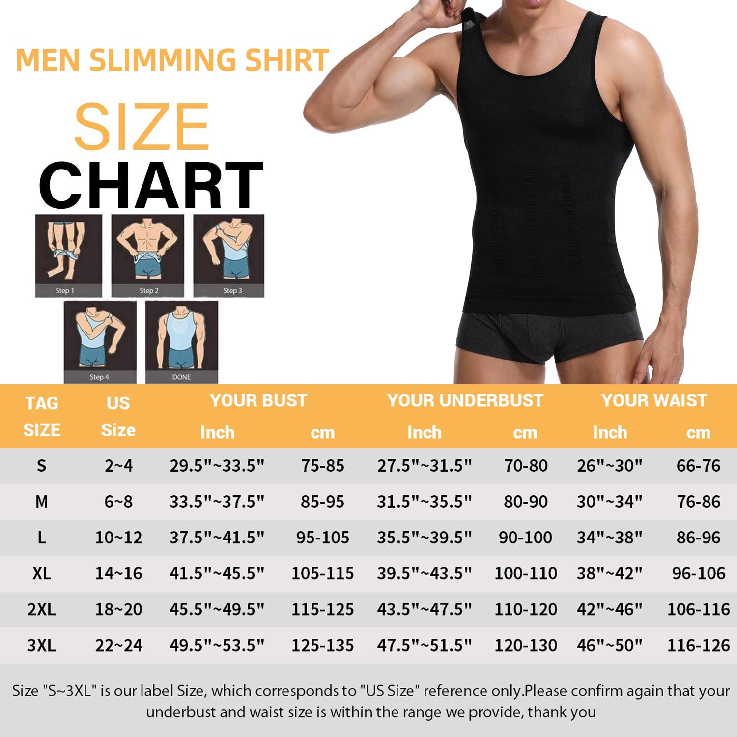 Mens Compression Undershirts Ultra Slimming Body Shaper Belly Control Vest Workout Active Gynecomastia Tank Tops