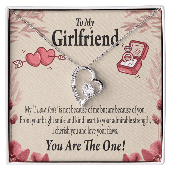 To My Girlfriend The One Forever Necklace w Message Card