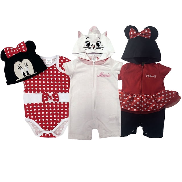 Kit 3 Pañaleros con gorro bordado Disney Minnie y Marie Disney Pañaleras