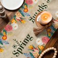 thumbnail image 3 of Spring Flowers Table Runner 72 Inches, Farmhouse Vintage Botanical Florals Plants Bed Runner Dresser Scarves Tabletop for Indoor Outdoor Parties/Ceremony/Banquet, 14" x 72", 3 of 9