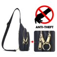 thumbnail image 2 of Bolso bandolera INICAT de piel, bolso de pecho, negro, 2 of 7