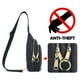 thumbnail image 2 of Bolso bandolera INICAT de piel, bolso de pecho, negro, 2 of 7