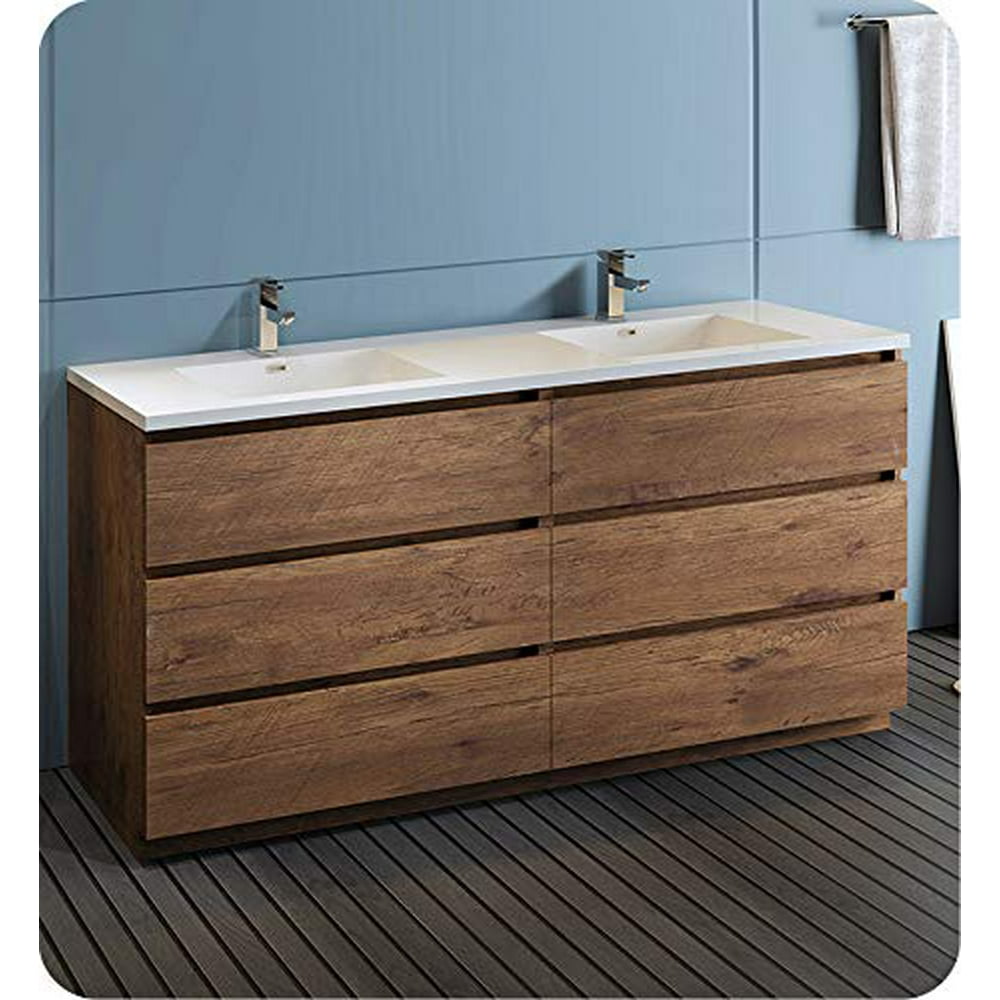 Fresca Lazzaro 72" Rosewood Free Standing Modern Bathroom Cabinet w