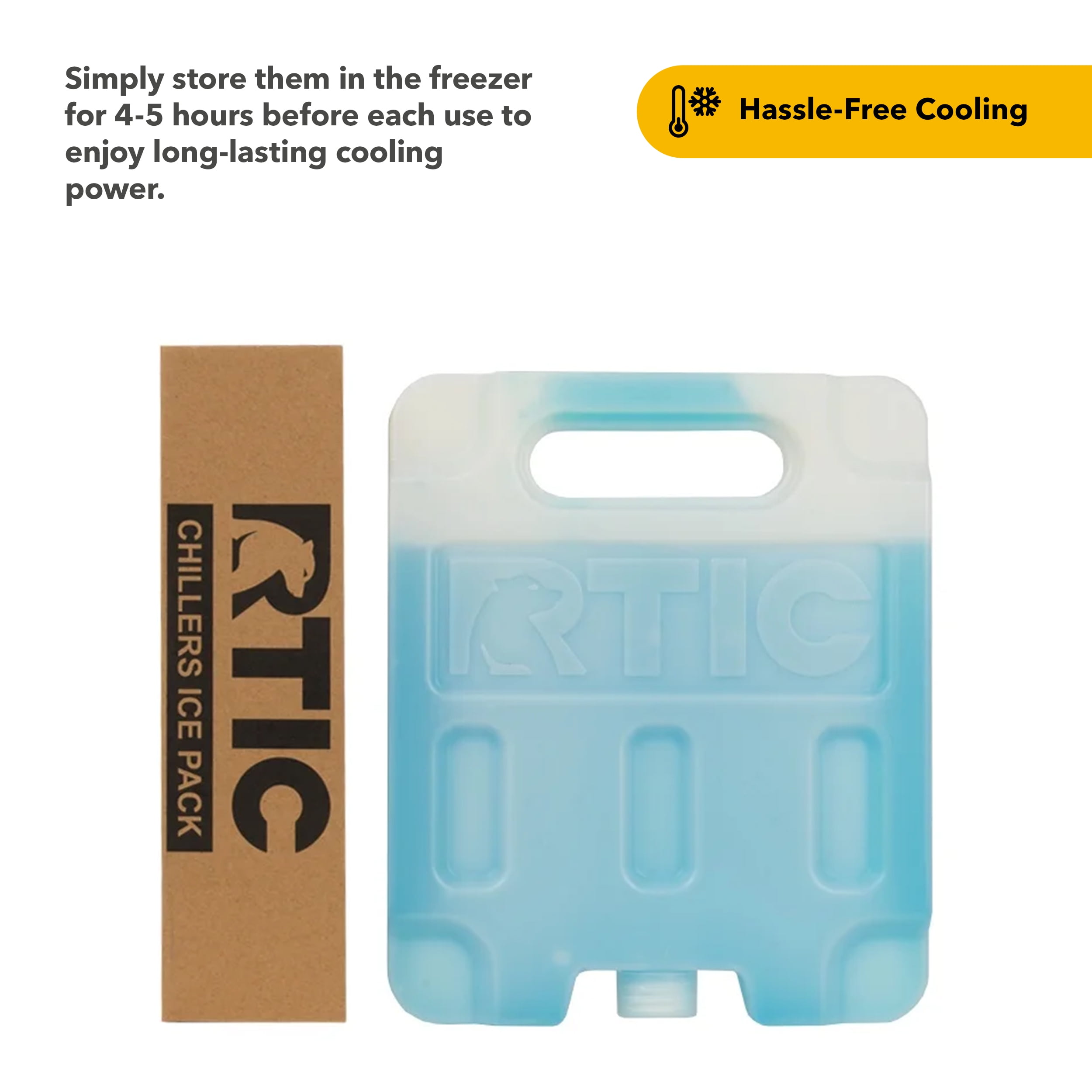 RTIC Refreezable and Reusable Cooler Ice Pack with Break-Resistant Design, Large (2 Pack)
