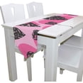thumbnail image 3 of SKYSONIC Table Runner Hearts Pink and Gray Washable Table Cloth Runner for Holiday Home Wedding Table Top Decoration 13x90 Inches, 3 of 5
